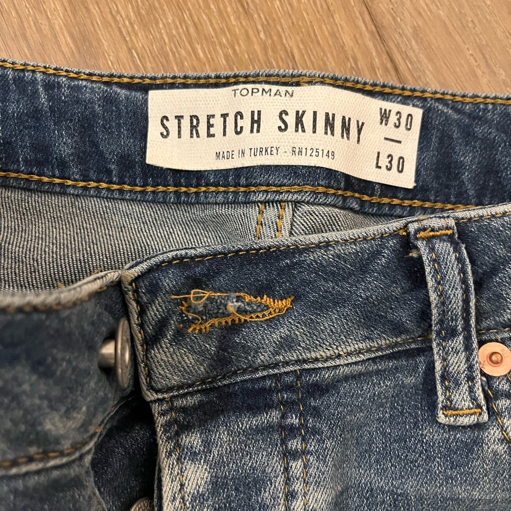 Topman Stretch Skinny Jeans - Blue